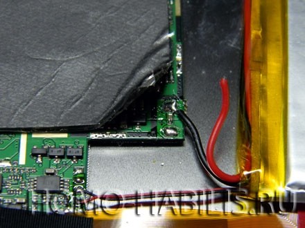 Оторванный провод аккумулятора планшета IconBit NetTAB MATRIX HD