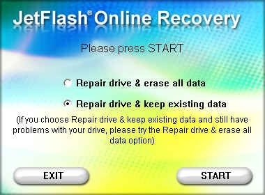 JetFlash Online Recovery для онлайн восстановления от ошибок и сбоев. Инструкция требует обязательного подключения к интернету